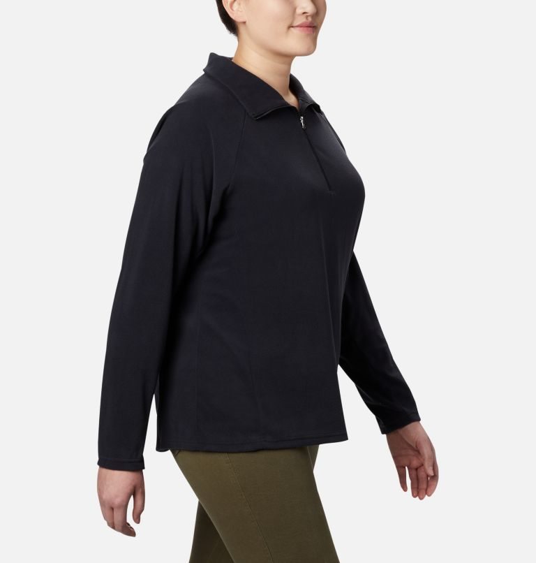 Women's Columbia Glacial IV 1/2 Zip Sweatshirts Black | Plus Size CA-JA61L